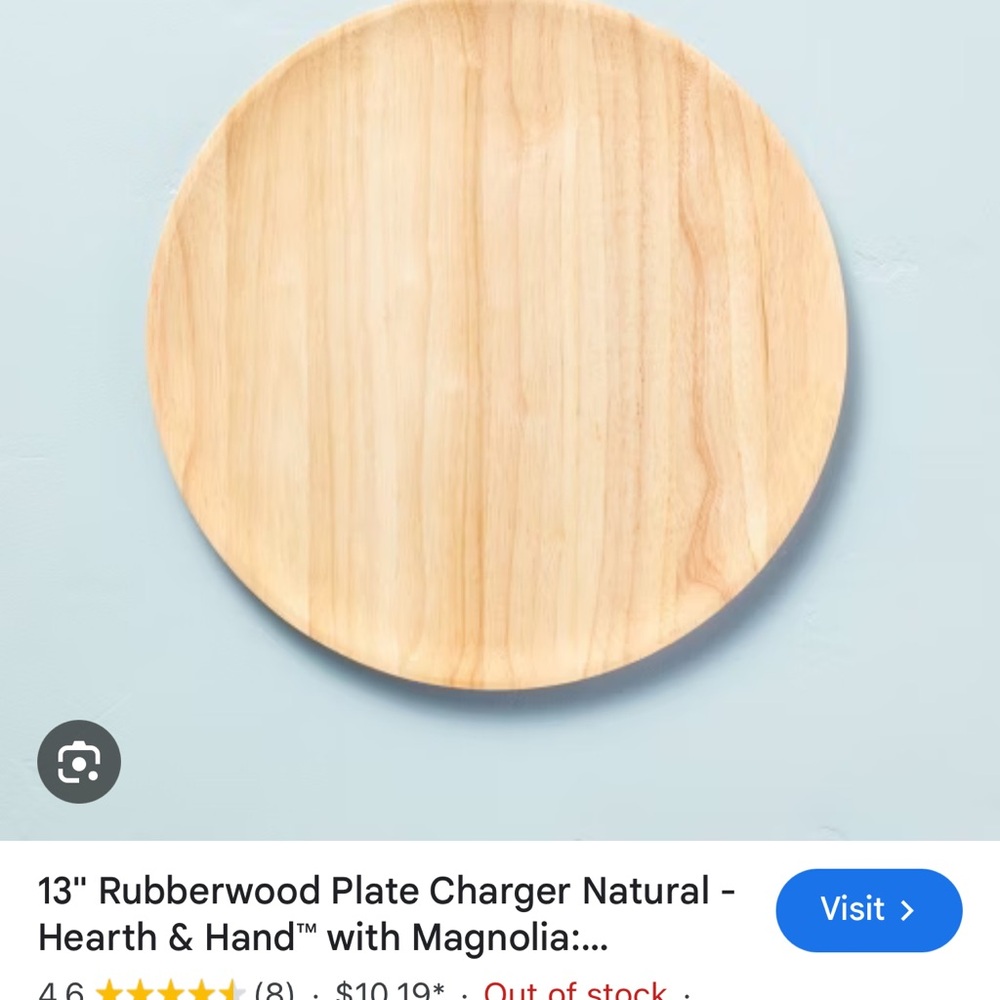 ISO Hearth & Hand Natural Wood Charger Plate